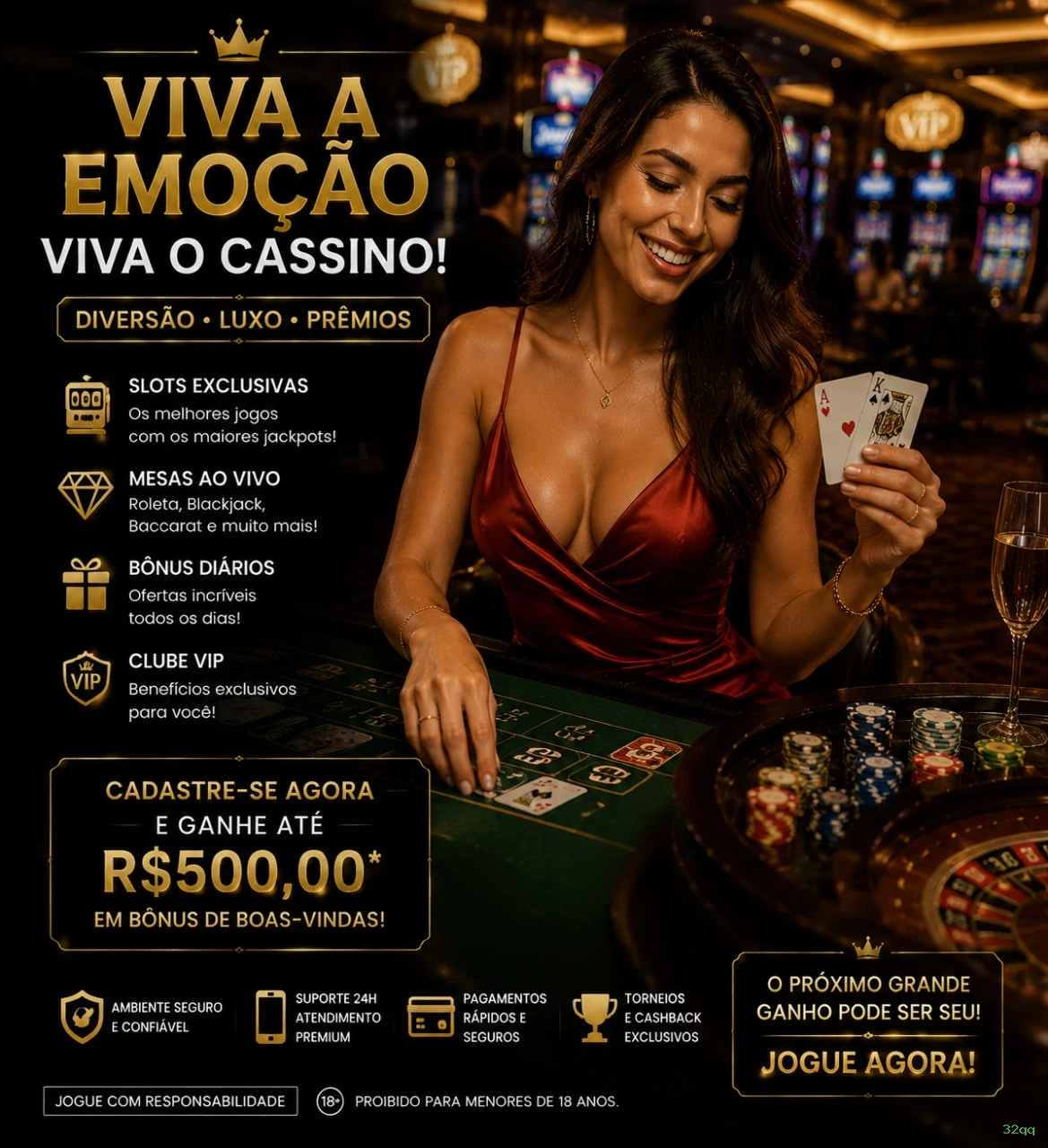 Jogos de Mesa Premium 32qq - Blackjack, Roleta, Baccarat